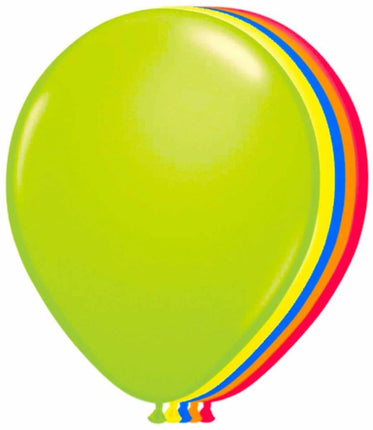 Feestbazaar Ballonnen neon meerkleurig 25 cm - 50 stuks