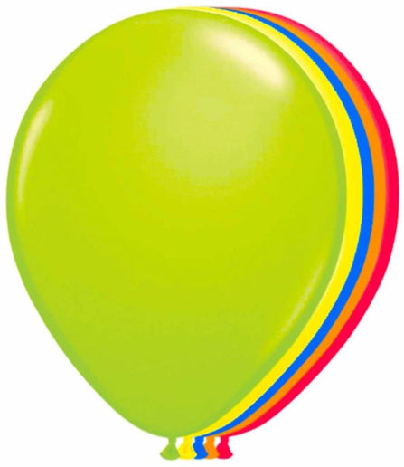 Feestbazaar Ballonnen neon meerkleurig 25 cm - 50 stuks