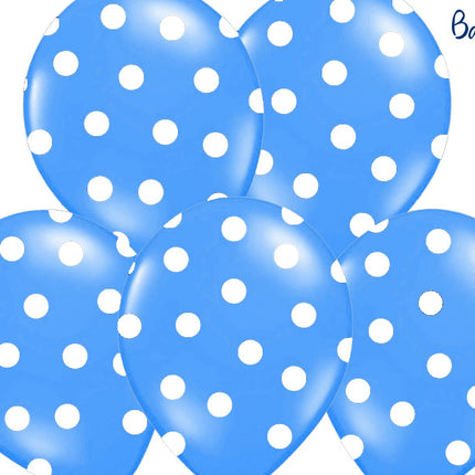 Feestbazaar Ballonnen Pastel Blauw Met Witte Stippen