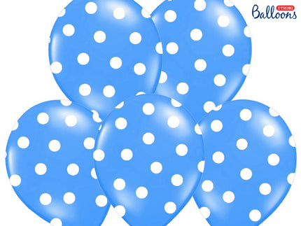 Feestbazaar Ballonnen Pastel Blauw Met Witte Stippen