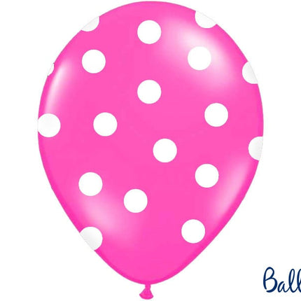 Feestbazaar Ballonnen Pastel Pink Met Witte Stippen - 6 Stuks