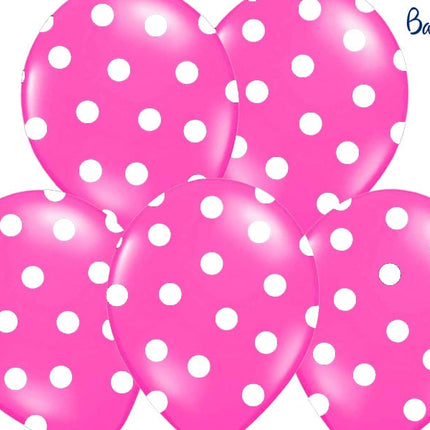 Feestbazaar Ballonnen Pastel Pink Met Witte Stippen - 6 Stuks