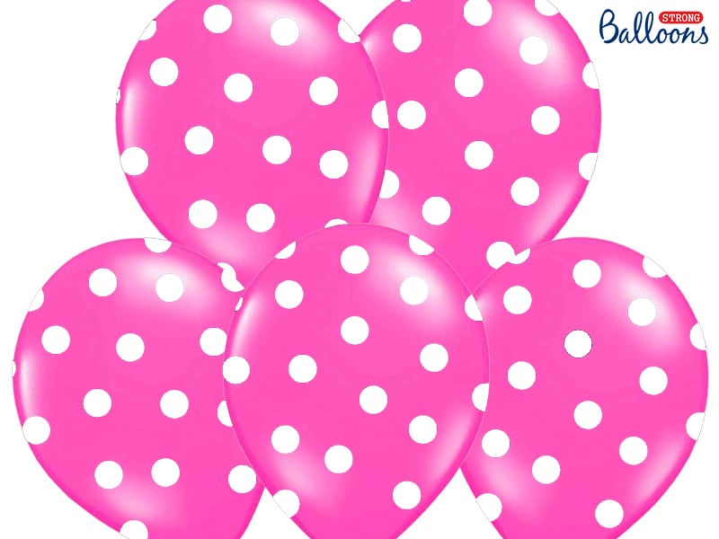 Feestbazaar Ballonnen Pastel Pink Met Witte Stippen - 6 Stuks