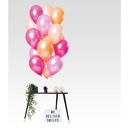 Feestbazaar Ballonnen Peachy Pink Metallic Premium - 15 Stuks