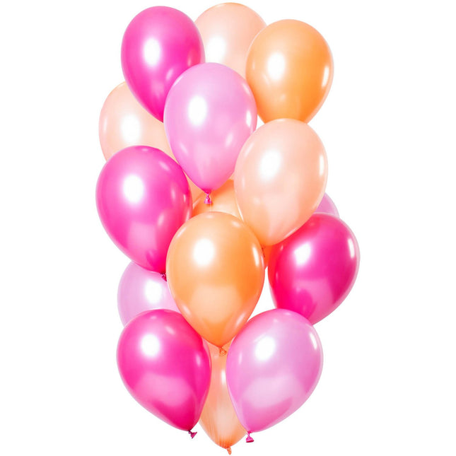 Feestbazaar Ballonnen Peachy Pink Metallic Premium - 15 Stuks