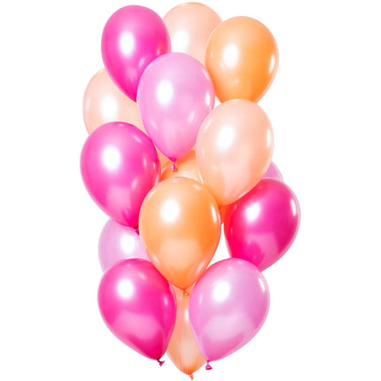 Feestbazaar Ballonnen Peachy Pink Metallic Premium - 15 Stuks