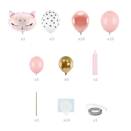 Feestbazaar Ballonnen Pilaar Pink Cat (140cm)