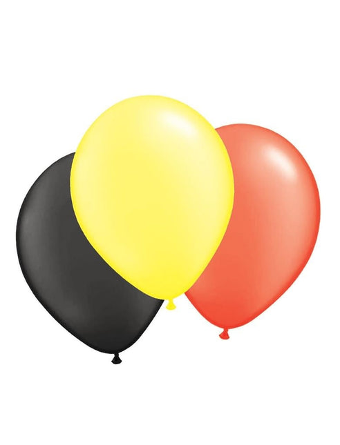 Feestbazaar Ballonnen Rood Geel Zwart 30cm (100st)