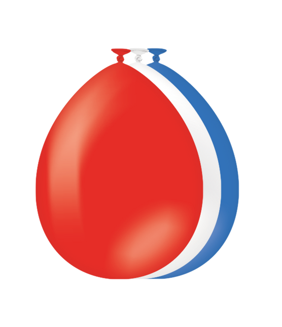 Feestbazaar Ballonnen Rood-Wit-Blauw (10st)