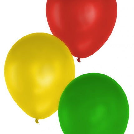 Feestbazaar Ballonnen Rood/Geel/Groen Carnaval (15st)
