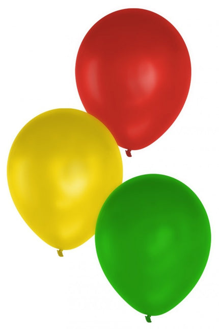 Feestbazaar Ballonnen Rood/Geel/Groen Carnaval (15st)
