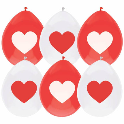 Feestbazaar Ballonnen Rood/Wit Met Hart