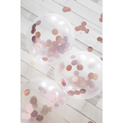 Feestbazaar Ballonnen Rosé Goud Confetti (5st)