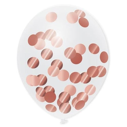 Feestbazaar Ballonnen Rosé Goud Confetti (5st)