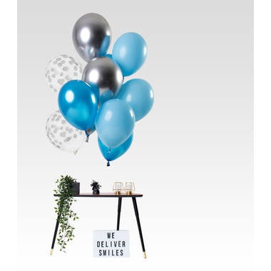 Feestbazaar Ballonnen Set Aquamarine Metallic Premium 30cm (12st)