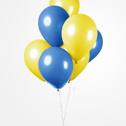 Feestbazaar Ballonnen Set Blauw/Geel (10st)