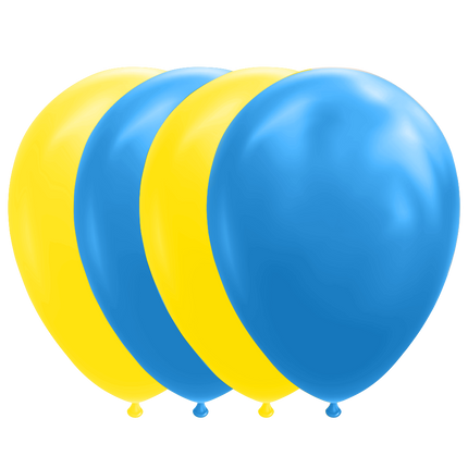 Feestbazaar Ballonnen Set Blauw/Geel (10st)