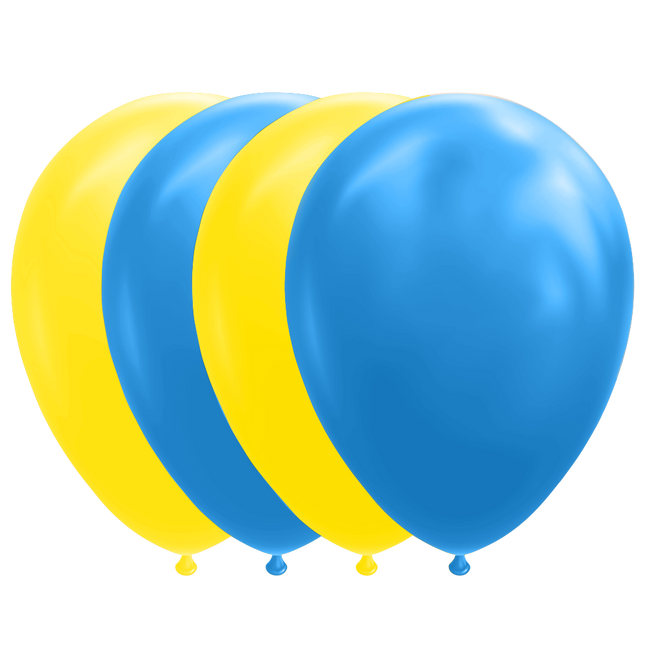Feestbazaar Ballonnen Set Blauw/Geel (10st)