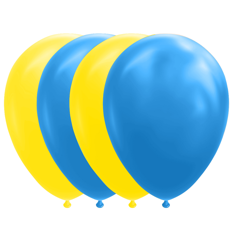 Feestbazaar Ballonnen Set Blauw/Geel (10st)