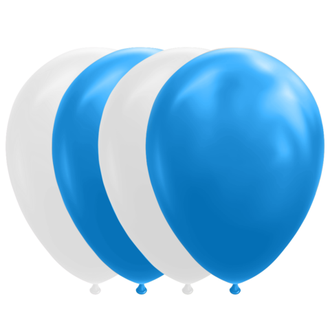 Feestbazaar Ballonnen Set Blauw/Wit
