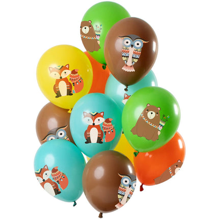 Feestbazaar Ballonnen Set Bosdieren Premium - 12 Stuks