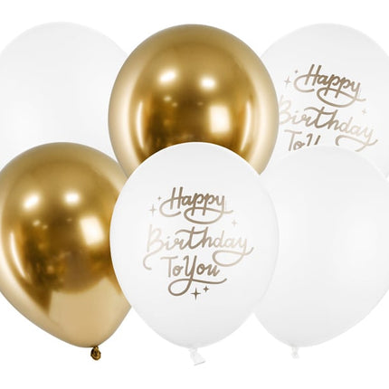 Feestbazaar Ballonnen Set Chique Happy Birthday To You 30cm (6st)