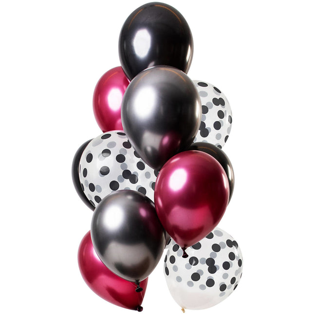 Feestbazaar Ballonnen Set Dark Richness Premium - 12 Stuks
