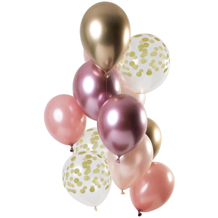 Feestbazaar Ballonnen Set Golden Blush Premium - 12 Stuks