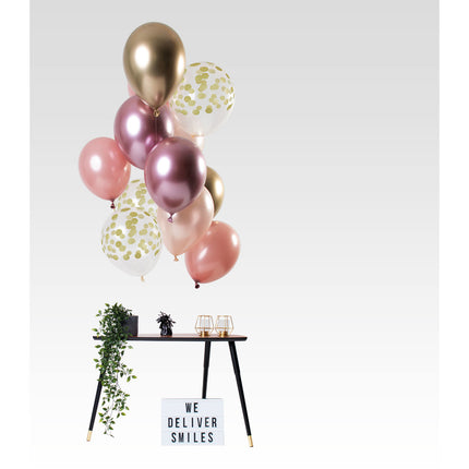 Feestbazaar Ballonnen Set Golden Blush Premium - 12 Stuks