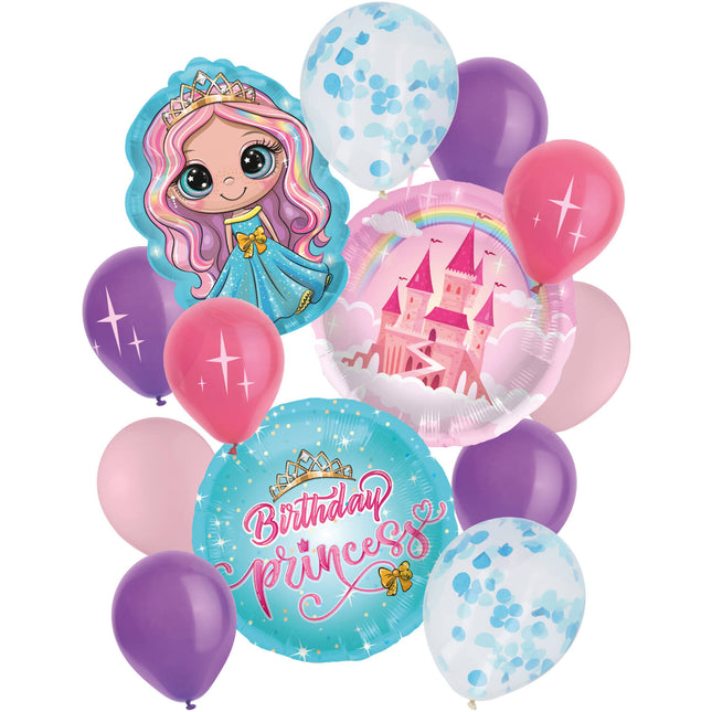 Feestbazaar Ballonnen Set Prinses Birthday Princess (14-delig)