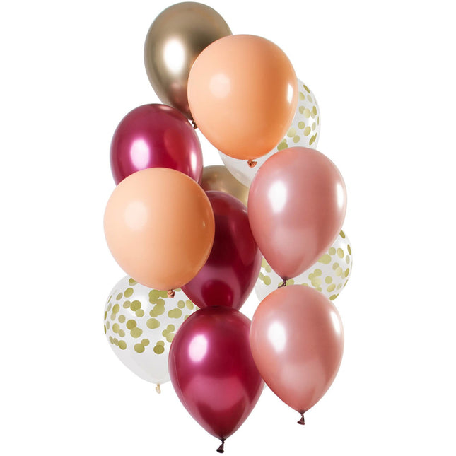 Feestbazaar Ballonnen Set Rich Ruby Premium (12st)