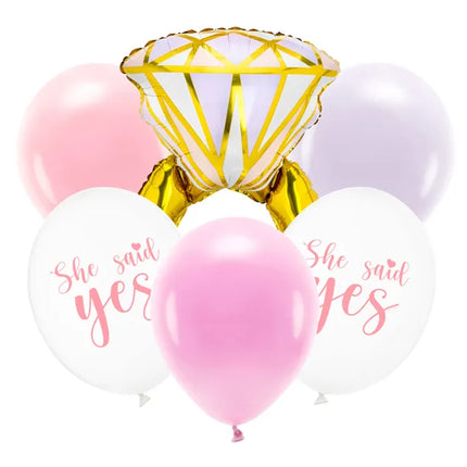 Feestbazaar Ballonnen Set Ring She Said Yes (6st)