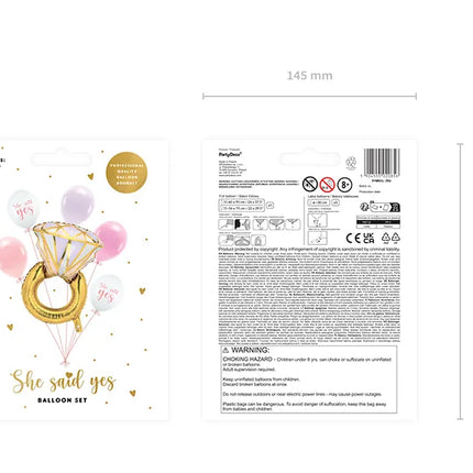Feestbazaar Ballonnen Set Ring She Said Yes (6st)