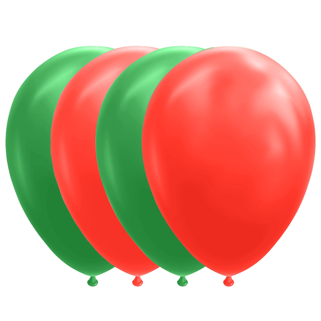 Feestbazaar Ballonnen Set Rood/Groen (10st)