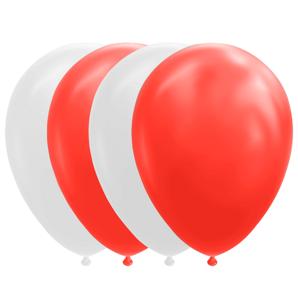 Feestbazaar Ballonnen Set Rood/Wit (10st)