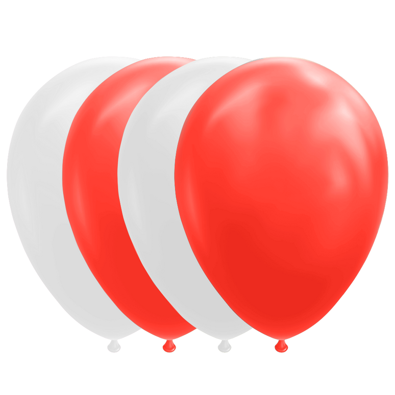 Feestbazaar Ballonnen Set Rood/Wit (10st)