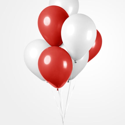 Feestbazaar Ballonnen Set Rood/Wit (10st)