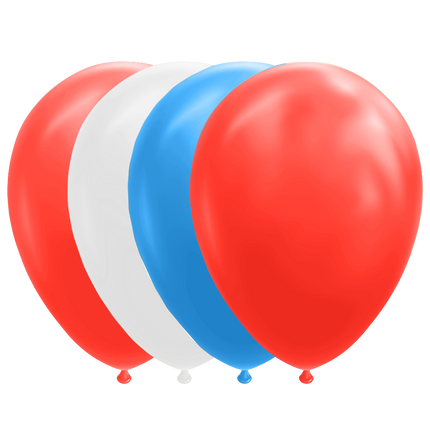 Feestbazaar Ballonnen Set Rood/Wit/Blauw (25st)