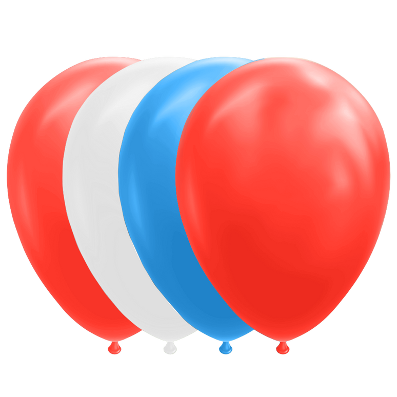 Feestbazaar Ballonnen Set Rood/Wit/Blauw (25st)