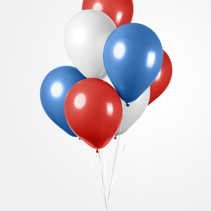 Feestbazaar Ballonnen Set Rood/Wit/Blauw (25st)