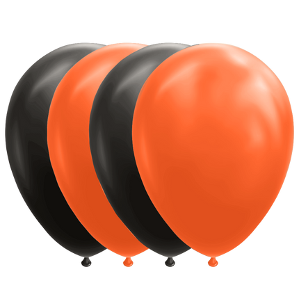Feestbazaar Ballonnen Set Zwart/Oranje (10st)
