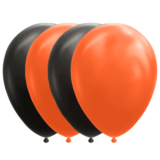 Feestbazaar Ballonnen Set Zwart/Oranje (10st)