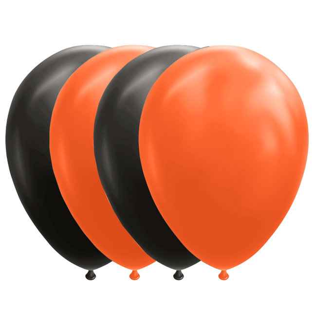 Feestbazaar Ballonnen Set Zwart/Oranje (10st)