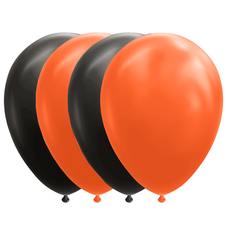 Feestbazaar Ballonnen Set Zwart/Oranje (10st)