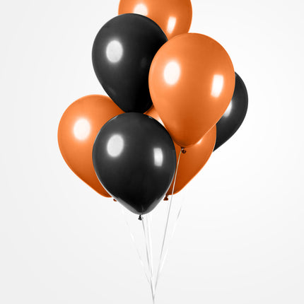 Feestbazaar Ballonnen Set Zwart/Oranje (10st)