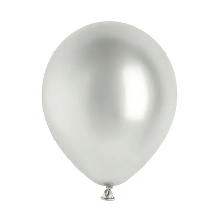 Feestbazaar Ballonnen Shiny Luxe Zilver (10st)