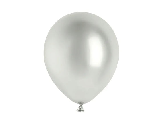 Feestbazaar Ballonnen Shiny Luxe Zilver (10st)
