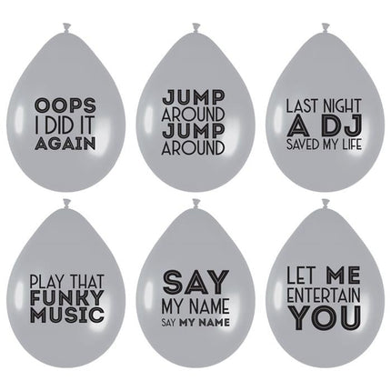 Feestbazaar Ballonnen Song Quotes Disco Zilver (6st)