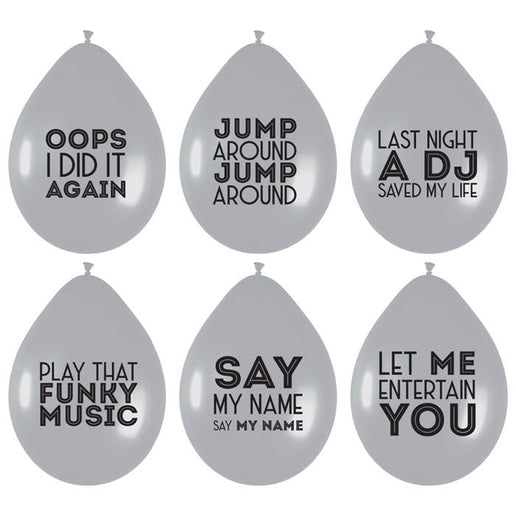 Feestbazaar Ballonnen Song Quotes Disco Zilver (6st)