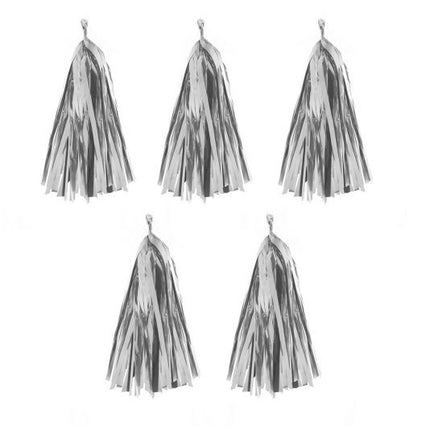 Feestbazaar Ballonnen Tassels Zilver - 5 Stuks